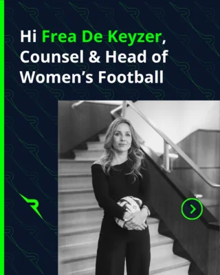 Welcome @frea.sportslawyer – Counsel & Head of Women’s Football at CRESTA. 🔥

🎓 PhD in Sports Law at @kuleuven 
💡 Freelancer at @dazn_be 
👊 Now also our part of our team – just in time for #ElitePlayersinControl on 12 May!

#NewCounsel #PhDinLaw #DoctorofLaw
#CRESTA #TheSportsLawFirm #TrustedAdvisors 
#SportsLawyer